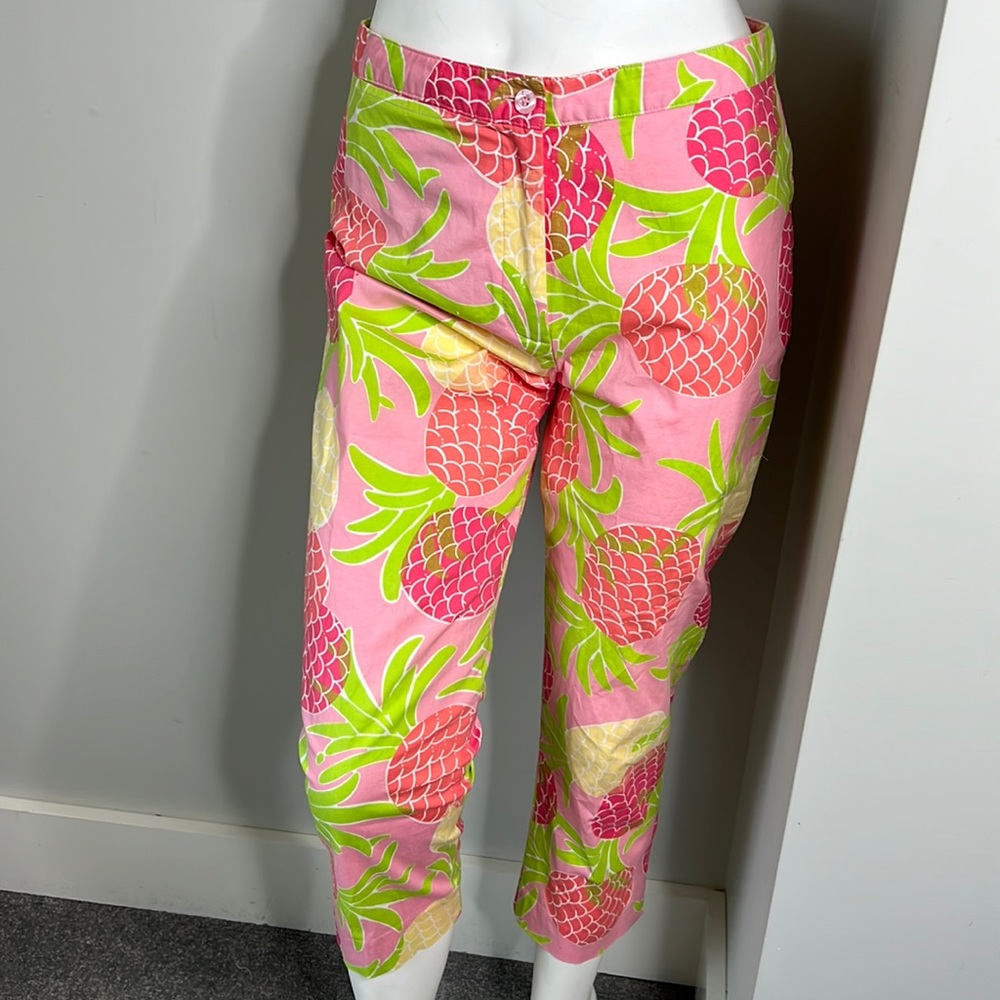 Lilly Pulitzer Pink Tropical Pineapple Capri Pants